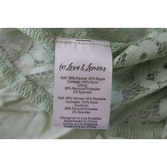 For Love & Lemons Women's Sz M Light Green Lovebird Lace Midi Dress - Picture 4 of 13